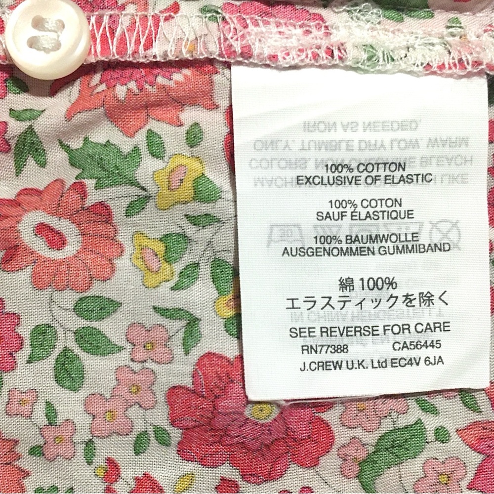 JCrew Peasant Blouse Liberty D'anjo Floral Popover Shirt Top Red White Pink 10 - Picture 15 of 16